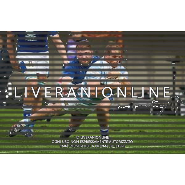 GriffoniE/LMedia - Test Match 2021, Italy vs Argentina - Autumn Nations Cup rugby match 13 November 2021 - Monigo stadium, Treviso, Italy Photo showing: Facundo Bosch (Argentina) scores a try hindered by Pietro Ceccarelli (Italy) @GriffoniE/LMedia/AGENZIA ALDO LIVERANI SAS