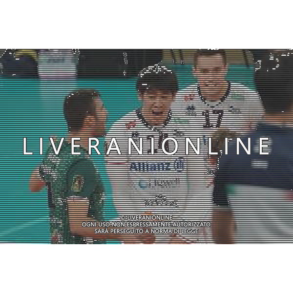 CerquigliniL/LMedia - Sir Safety Conad Perugia vs Allianz Milano - Volleyball Italian Serie A Men Superleague Championship 2021/2022 13 November 2021 - PalaBarton, Perugia, Italy Photo showing: aishikawa yuki (n.14 allianz milano) exultation @CerquigliniL/LMedia/AGENZIA ALDO LIVERANI SAS