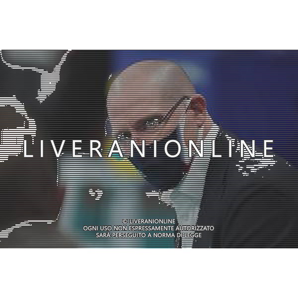 CerquigliniL/LMedia - Sir Safety Conad Perugia vs Allianz Milano - Volleyball Italian Serie A Men Superleague Championship 2021/2022 13 November 2021 - PalaBarton, Perugia, Italy Photo showing: piazza roberto (coach allianz milano) @CerquigliniL/LMedia/AGENZIA ALDO LIVERANI SAS