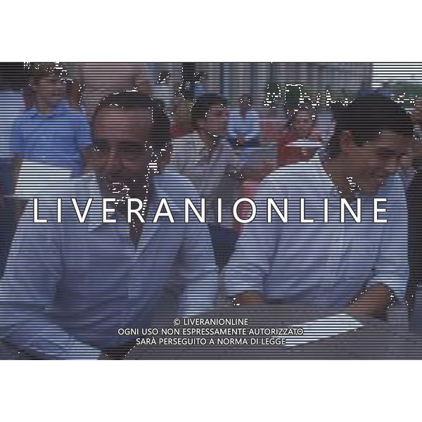 RETROSPETTIVA ALESSANDRO GASSMANN ATTORE NELLA FOTO ALESSANDRO GASSMANN A VENEZIA NELL\'ANNO 1982 CON IL PADRE VITTORIO GASSMAN AG ALDO LIVERANI SAS