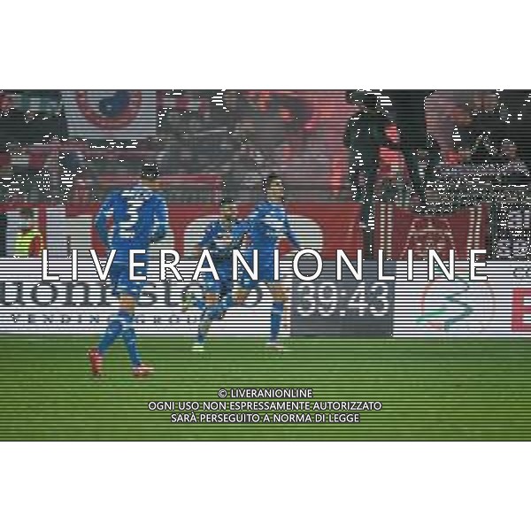 GriffoniE/LMedia - LR Vicenza vs Brescia Calcio - Italian Football Championship League BKT 2021/2022 20 November 2021 - Stadio Romeo Menti, Vicenza, Italy Photo showing: Massimo Bertagnoli (Brescia) celebrates after scoring a goal 1-2 @GriffoniE/LMedia/AGENZIA ALDO LIVERANI SAS
