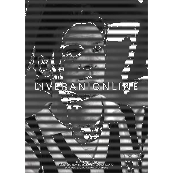 RETROSPETTIVA SERGIO BRIO CALCIATORE NELLA FOTO SERGIO BRIO CON LA MAGLIA DELLA JUVENTUS CALCIO NELL\'ANNO 1986-1987 AG ALDO LIVERANI SAS