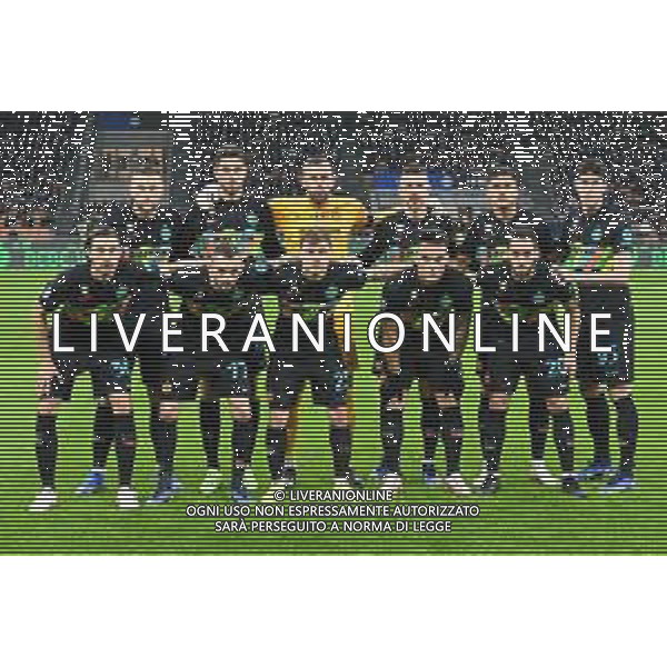 la formazione dell\'Inter, in piedi da SX Milan Skriniar, Andrea Ranocchia, Samir Handanovic, Ivan Perisic, Joaquin Correa e Alessandro Bastoni; in basso da SX Matteo Darmian, Marcelo Brozovic, Nicolo\' Barella, Lautaro Martinez e Hakan Calhanoglu Inter vs Napoli Campionato Serie A TIM - 13a giornata Milano 21-11-2021 Stadio Giuseppe Meazza - San Siro foto Roberto Garavaglia/ag. Aldo Liverani sas