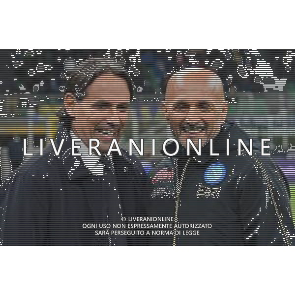 Simone Inzaghi allenatore Inter SX e Luciano Spalletti allenatore Napoli DX Inter vs Napoli Campionato Serie A TIM - 13a giornata Milano 21-11-2021 Stadio Giuseppe Meazza - San Siro foto Roberto Garavaglia/ag. Aldo Liverani sas