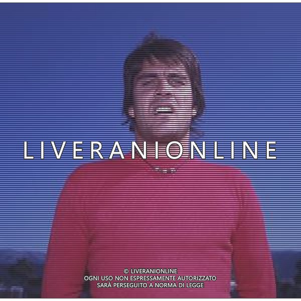 RETROSPETTIVA ENRICO LANZI PERUGIA CALCIO NELLA FOTO ENRICO LANZI CON LA MAGLIA DEL PERUGIA CALCIO NELL\'ANNO 1975-1977 AG ALDO LIVERANI SAS