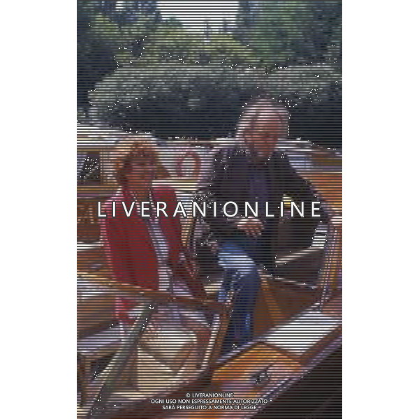 RETROSPETTIVA MARCO FERRERI REGISTA NELLA FOTO MARCO FERRERI A VENEZIA NELL\'ANNO 1984 CON LA MOGLIE JACQUELINE AG ALDO LIVERANI SAS 
