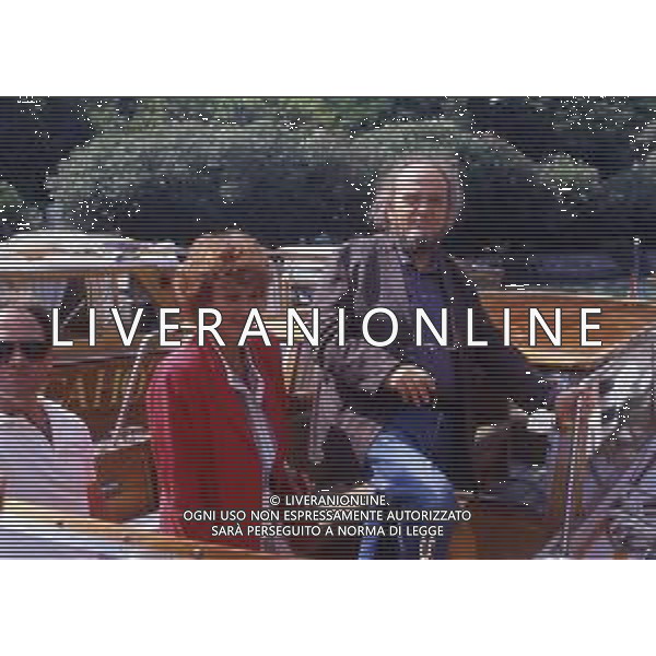 RETROSPETTIVA MARCO FERRERI REGISTA NELLA FOTO MARCO FERRERI A VENEZIA NELL\'ANNO 1984 CON LA MOGLIE JACQUELINE AG ALDO LIVERANI SAS 