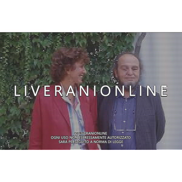 RETROSPETTIVA MARCO FERRERI REGISTA NELLA FOTO MARCO FERRERI A VENEZIA NELL\'ANNO 1984 CON LA MOGLIE JACQUELINE AG ALDO LIVERANI SAS 