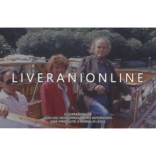 RETROSPETTIVA MARCO FERRERI REGISTA NELLA FOTO MARCO FERRERI A VENEZIA NELL\'ANNO 1984 CON LA MOGLIE JACQUELINE AG ALDO LIVERANI SAS 