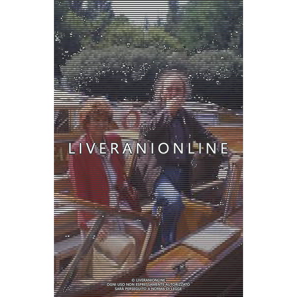 RETROSPETTIVA MARCO FERRERI REGISTA NELLA FOTO MARCO FERRERI A VENEZIA NELL\'ANNO 1984 CON LA MOGLIE JACQUELINE AG ALDO LIVERANI SAS 
