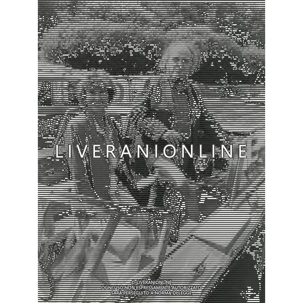 RETROSPETTIVA MARCO FERRERI REGISTA NELLA FOTO MARCO FERRERI A VENEZIA NELL\'ANNO 1984 CON LA MOGLIE JACQUELINE AG ALDO LIVERANI SAS 