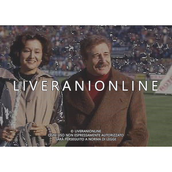 RETROSPETTIVA PAOLA GASSMAN ATTRICE NELLA FOTO PAOLA GASSMAN NELL\'ANNO 1988 ALLO STADIO MEAZZA DI MILANO CON IL MARITO UGO PAGLIAI AG ALDO LIVERANI SAS 