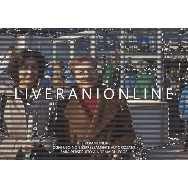 RETROSPETTIVA PAOLA GASSMAN ATTRICE NELLA FOTO PAOLA GASSMAN NELL\'ANNO 1988 ALLO STADIO MEAZZA DI MILANO CON IL MARITO UGO PAGLIAI AG ALDO LIVERANI SAS 