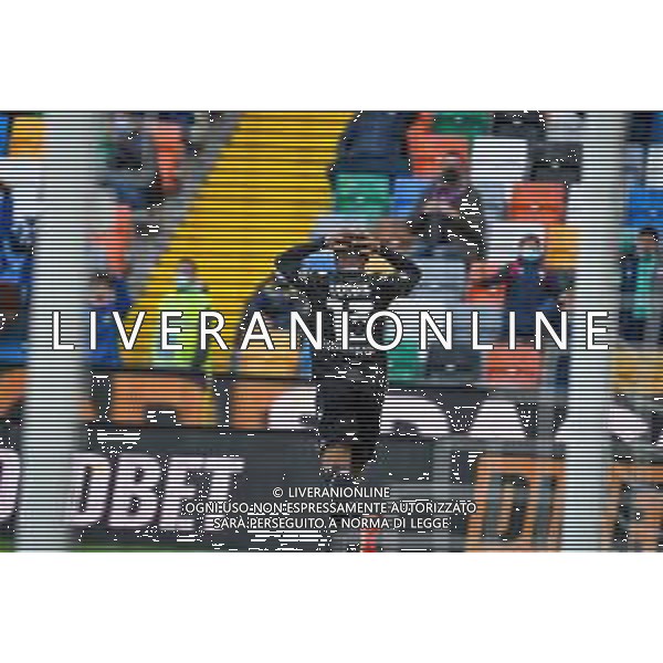 GriffoniE/LMedia - Udinese Calcio vs Genoa CFC - italian soccer Serie A match 2021/2022 28 November 2021 - Friuli - Dacia Arena stadium, Udine, Italy Photo showing: Destiny Udogie (Udinese) reacts after his goal is canceled @GriffoniE/LMedia AG ALDO LIVERANI SAS