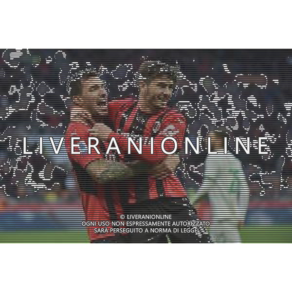 esultanza Milan dopo il gol dell\'1 a 0 Milan vs Sassuolo Campionato Serie A TIM - 14a giornata Milano 28-11-2021 Stadio Giuseppe Meazza - San Siro foto Roberto Garavaglia/ag. Aldo Liverani sas