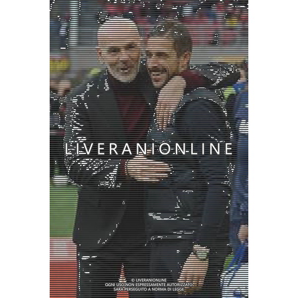 Stefano Pioli allenatore Milan SX e Alessio Dionisi allenatore Sassuolo DX Milan vs Sassuolo Campionato Serie A TIM - 14a giornata Milano 28-11-2021 Stadio Giuseppe Meazza - San Siro foto Roberto Garavaglia/ag. Aldo Liverani sas