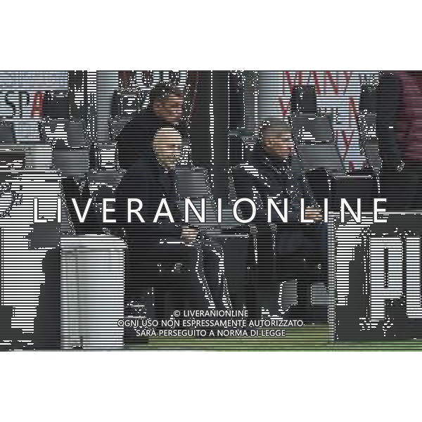 Ivan Gazidis SX amministratore delegato Milan sulla DX Frederic Massara direttore sportivo Milan e dietro Paolo Maldini direttore area tecnica Milan Milan vs Sassuolo Campionato Serie A TIM - 14a giornata Milano 28-11-2021 Stadio Giuseppe Meazza - San Siro foto Roberto Garavaglia/ag. Aldo Liverani sas
