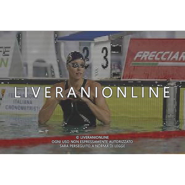 Nuoto Riccione 30/11/2021- Campionato Italiano Assoluto Frecciacciarossa in vasca da 25 metri nella foto: FEDERICA PELLEGRINI si commuove dopo l\'annuncio del suo ritiro ©Claudio Zamagni/Agenzia Aldo Liverani /AGENZIA ALDO LIVERANI SAS