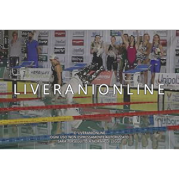 Nuoto Riccione 30/11/2021- Campionato Italiano Assoluto Frecciacciarossa in vasca da 25 metri nella foto: il tuffo in piscina di giovanni malato\' e federica pellegrini ©Claudio Zamagni/Agenzia Aldo Liverani /AGENZIA ALDO LIVERANI SAS