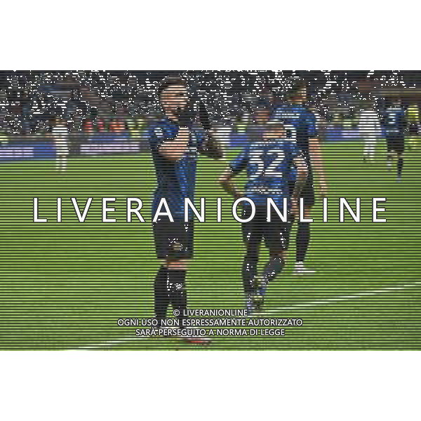 Lautaro Martinez (Inter) esulta dopo il gol del 2 a 0 Inter vs Spezia Campionato Serie A TIM - 15a giornata Milano 01-12-2021 Stadio Giuseppe Meazza - San Siro foto Roberto Garavaglia/ag. Aldo Liverani sas /AGENZIA ALDO LIVERANI SAS