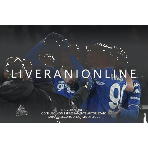 Torino 02.12.2021 Stadio Olimpico Grande Torino ©Alessandro Falzone/Agenzia Aldo Liverani Torino vs Empoli Serie A Tim 2021/2022 Nella foto : ESULTANZA GOL DI LA MANTIA CON PINAMONTI ©FALZONE/AGENZIA ALDO LIVERANI SAS