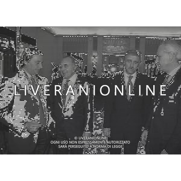 16-12-1997 MILANO FESTA DI NATALE LEGA CALCIO NELLA FOTO ARBITRO PIERO D\'ELIA CON CORRADO FERLAINO FABIO BALDAS E ROBERTO BETTEGA AG ALDO LIVERANI SAS