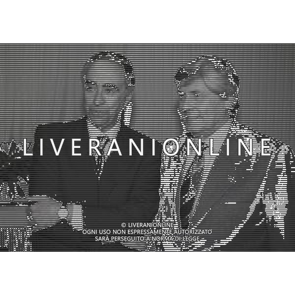 16-12-1997 MILANO FESTA DI NATALE LEGA CALCIO NELLA FOTO FRANCO CARRARO E LUCIANO NIZZOLA AG ALDO LIVERANI SAS