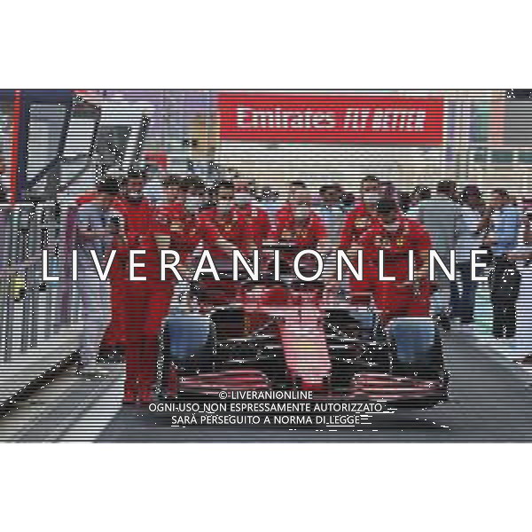The repaired Ferrari SF-21 of Charles Leclerc (MON). 04.12.2021. Formula 1 World Championship, Rd 21, Saudi Arabian Grand Prix, Jeddah, Saudi Arabia, Qualifying Day. - www.xpbimages.com, EMail: requests@xpbimages.com © Copyright: Moy / XPB Images/AGENZIA ALDO LIVERANI SAS - ITALY ONLY EDITORIAL USE ONLY