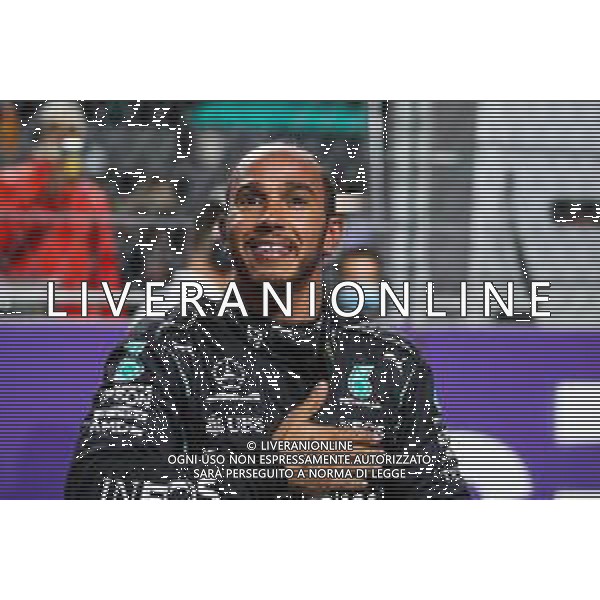 Pole sitter Lewis Hamilton (GBR) Mercedes AMG F1 celebrates in qualifying parc ferme. 04.12.2021. Formula 1 World Championship, Rd 21, Saudi Arabian Grand Prix, Jeddah, Saudi Arabia, Qualifying Day. - www.xpbimages.com, EMail: requests@xpbimages.com © Copyright: FIA Pool Image for Editorial Use Only/AGENZIA ALDO LIVERANI SAS - ITALY ONLY EDITORIAL USE ONLY