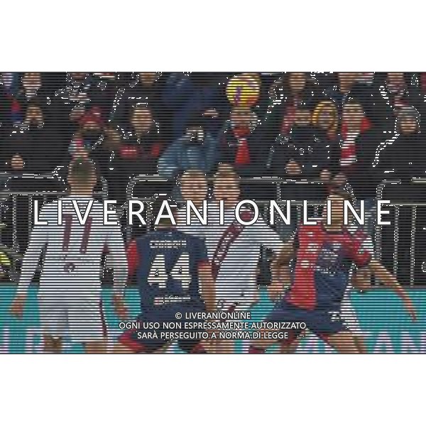 6-12-2021. Cagliari Calcio - Torino F.C.. 16° giornata Serie A calcio 2021-2022. Italia, Sardegna, Cagliari, Stadio Unipol Domus. Salvatore Moi/Aldo Liverani s.a.s. Nella foto: Marko Pjaca Torino, Andrea Carboni Cagliari, David Zima Torino, Christian Oliva Cagliari ©MOI/AGENZIA ALDO LIVERANI SAS