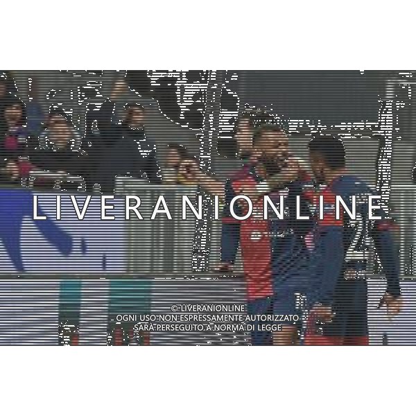 6-12-2021. Cagliari Calcio - Torino F.C.. 16° giornata Serie A calcio 2021-2022. Italia, Sardegna, Cagliari, Stadio Unipol Domus. Salvatore Moi/Aldo Liverani s.a.s. Nella foto: gol ed esultanza Cagliari in casa cotro Torino. Segna: Joao Pedro Cagliari ©MOI/AGENZIA ALDO LIVERANI SAS