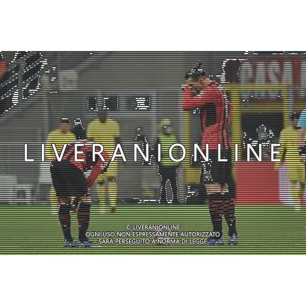 delusione Milan dopo il gol del 2 a 1 - brahim diaz e zlatan ibrahimovic Milan vs Liverpool UEFA Champions League fase a gironi 6a giornata - gruppo B Milano 07-12-2021 Stadio Giuseppe Meazza - San Siro foto Roberto Garavaglia/ag. Aldo Liverani sas /AGENZIA ALDO LIVERANI SAS