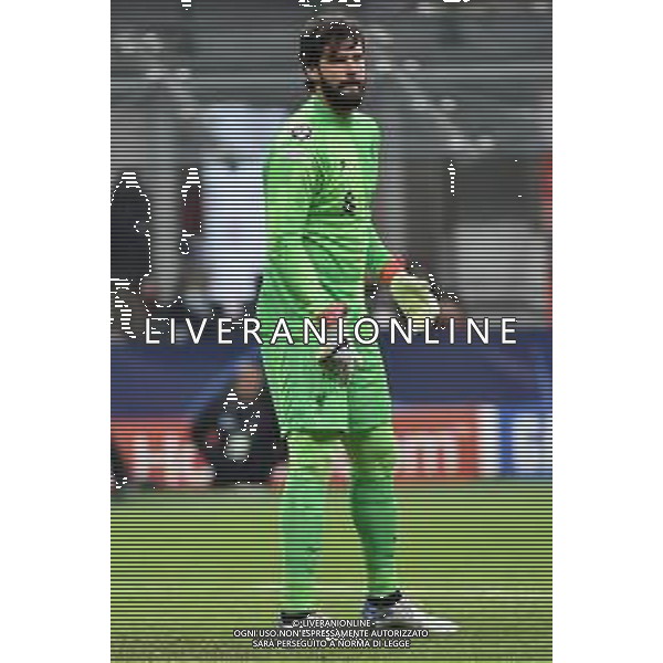 Alisson Becker (Liverpool) Milan vs Liverpool UEFA Champions League fase a gironi 6a giornata - gruppo B Milano 07-12-2021 Stadio Giuseppe Meazza - San Siro foto Roberto Garavaglia/ag. Aldo Liverani sas /AGENZIA ALDO LIVERANI SAS