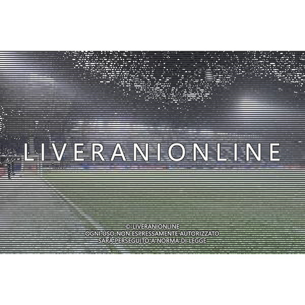 Forte nevicata prima della gara sul campo dello Stadio Atalanta vs Villareal UEFA Champions League fase a gironi 6a giornata - gruppo F Bergamo 08-12-2021 Stadio Atleti Azzurri d\'Italia - Gewiss Stadium foto Roberto Garavaglia/ag. Aldo Liverani sas/AGENZIA ALDO LIVERANI SAS