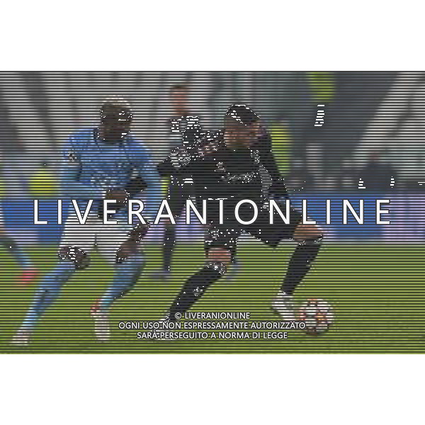 Torino 08.12.2021 Stadio Allianz Stadium ©Alessandro Falzone/Agenzia Aldo Liverani Juventus vs MALMÖ FF Champions League 2021/2022 Nella foto : Rodrigo Bentancur-innocent ©FALZONE/AGENZIA ALDO LIVERANI SAS