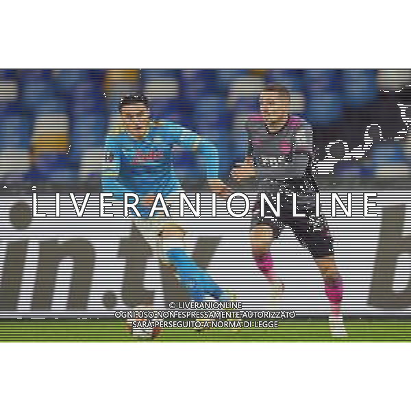 NAPOLI - LEICESTER CITY EUROPA LEAGUE 09.12.2021 NELLA FOTO Eljif Elmas, Kiernan Dewsbury-Hall ©MOSCA/AGENZIA ALDO LIVERANI SAS