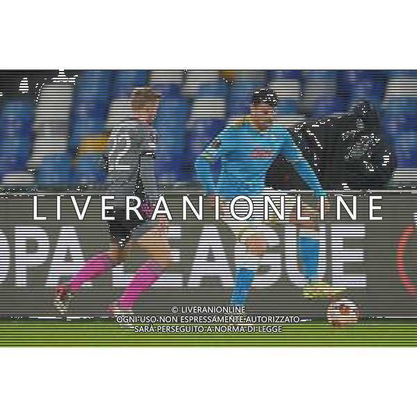 NAPOLI - LEICESTER CITY EUROPA LEAGUE 09.12.2021 NELLA FOTO Andrea Petagna, Kiernan Dewsbury-Hall ©MOSCA/AGENZIA ALDO LIVERANI SAS
