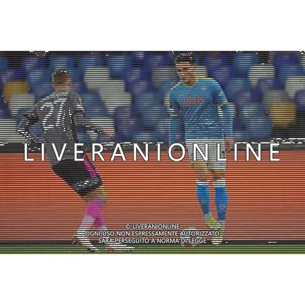 NAPOLI - LEICESTER CITY EUROPA LEAGUE 09.12.2021 NELLA FOTO Eljif Elmas, Timothy Castagne ©MOSCA/AGENZIA ALDO LIVERANI SAS
