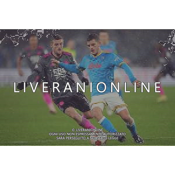 NAPOLI - LEICESTER CITY EUROPA LEAGUE 09.12.2021 NELLA FOTO Diego Demme, Jamie Vardy ©MOSCA/AGENZIA ALDO LIVERANI SAS
