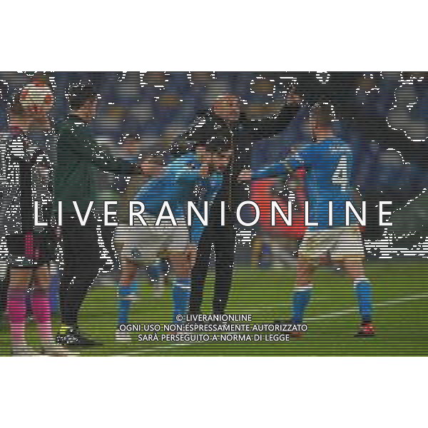 NAPOLI - LEICESTER CITY EUROPA LEAGUE 09.12.2021 NELLA FOTO Kostas Manolas, Diego Demme, Luciano Spalletti ©MOSCA/AGENZIA ALDO LIVERANI SAS