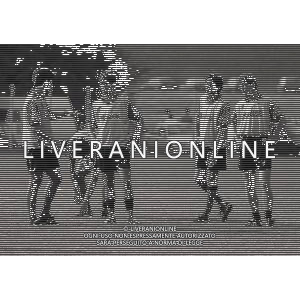 1993 SETTEMBRE MILANELLO ALLENAMENTO MILAN NELLA FOTO DEMETRIO ALBERTINI-FRANCESCO COZZA-FILIPPO GALLI E FLORIN RADUCIOIU AG ALDO LIVERANI SAS
