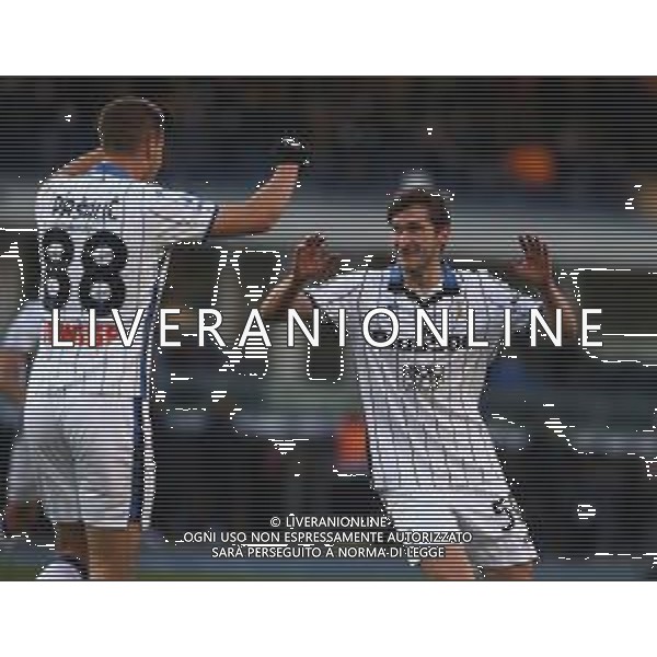 HELLAS VERONA - ATALANTA CAMPIONATO CALCIO SERIE A TIM 12.12.2021 NELLA FOTO ESULTANZA DOPO IL GOL DI ALEKSEJ MIRANCHUK CON MARIO PASALIC ©SANTANDREA/AGENZIA ALDO LIVERANI SAS