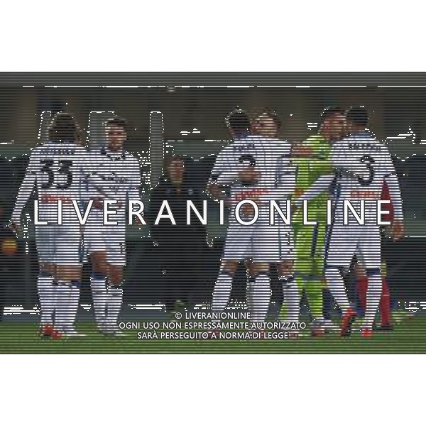 HELLAS VERONA - ATALANTA CAMPIONATO CALCIO SERIE A TIM 12.12.2021 NELLA FOTO ESULTANZA DEI GIOCATORI DELL\'ATALANTA A FINE GARA ©SANTANDREA/AGENZIA ALDO LIVERANI SAS