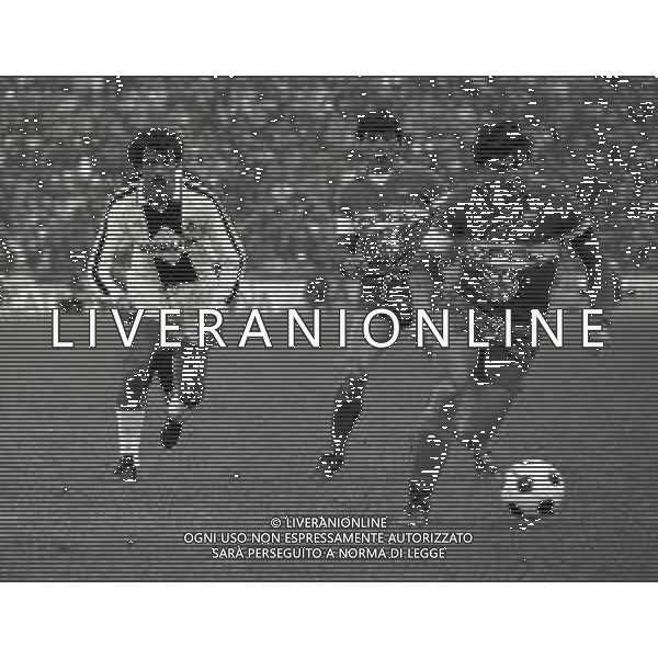 19-02-1984 UDINE CAMPIONATO DI CALCIO SERIE A UDINESE- FIORENTINA 3-1 NELLA FOTO ERALDO PECCI-DANIEL PASSARELLA E PIETRO PAOLO VIRDIS AG ALDO LIVERANI SAS