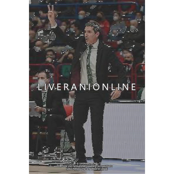 © TVRG Dimitris Priftis allenatore Panathinaikos AX Armani Exchange Milano vs Panathinaikos OPAP Atene Turkish Ailines EuroLeague - 15a giornata regular season Assago (MI) 14-12-2021 Mediolanum Forum foto Roberto Garavaglia/ag. Aldo Liverani sas