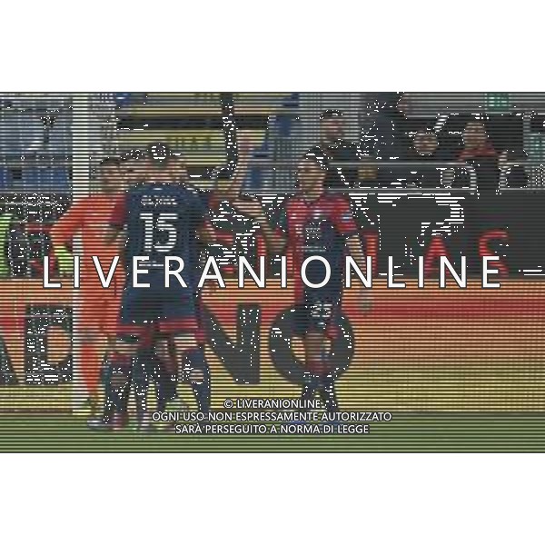15-12-2021. Cagliari Calcio - A.S. Cittadella. Sedicesimi Coppa Italia 2021-2022. Italia, Sardegna, Cagliari, Stadio Unipol Domus. Salvatore Moi/Aldo Liverani s.a.s. Nella foto: gol ed esultanza Cagliari in casa contro Cittadella. Segna: Gaston Pereiro Cagliari ©MOI/AGENZIA ALDO LIVERANI SAS