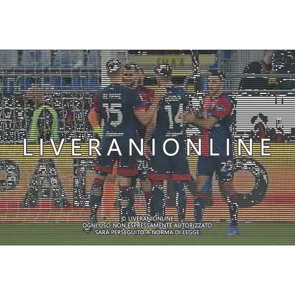 15-12-2021. Cagliari Calcio - A.S. Cittadella. Sedicesimi Coppa Italia 2021-2022. Italia, Sardegna, Cagliari, Stadio Unipol Domus. Salvatore Moi/Aldo Liverani s.a.s. Nella foto: gol ed esultanza Cagliari in casa contro Cittadella. Segna: Gaston Pereiro Cagliari ©MOI/AGENZIA ALDO LIVERANI SAS