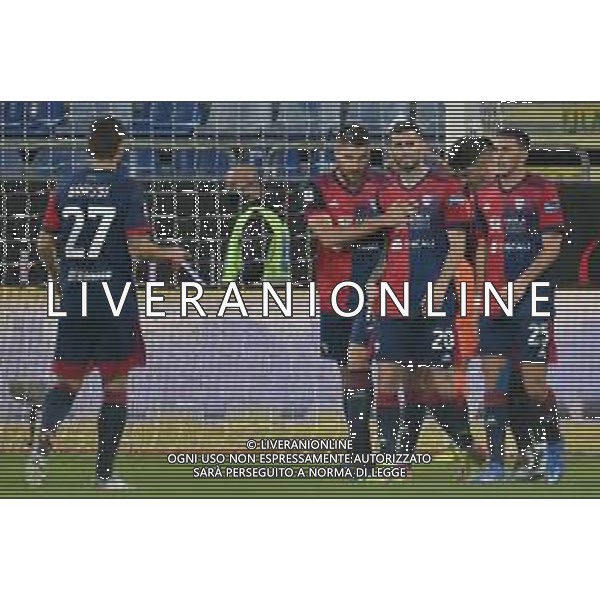 15-12-2021. Cagliari Calcio - A.S. Cittadella. Sedicesimi Coppa Italia 2021-2022. Italia, Sardegna, Cagliari, Stadio Unipol Domus. Salvatore Moi/Aldo Liverani s.a.s. Nella foto: gol ed esultanza Cagliari in casa contro Cittadella. Segna: Gaston Pereiro Cagliari ©MOI/AGENZIA ALDO LIVERANI SAS