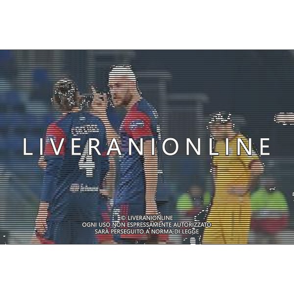 15-12-2021. Cagliari Calcio - A.S. Cittadella. Sedicesimi Coppa Italia 2021-2022. Italia, Sardegna, Cagliari, Stadio Unipol Domus. Salvatore Moi/Aldo Liverani s.a.s. Nella foto: Martín Caceres Cagliari, Giorgio Altare Cagliari ©MOI/AGENZIA ALDO LIVERANI SAS