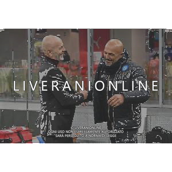 Stefano Pioli allenatore Milan SX e Luciano Spalletti allenatore Napoli DX Milan vs Napoli Campionato Serie A TIM - 18a giornata Milano 19-12-2021 Stadio Giuseppe Meazza - San Siro foto Roberto Garavaglia/ag. Aldo Liverani sas /AGENZIA ALDO LIVERANI SAS